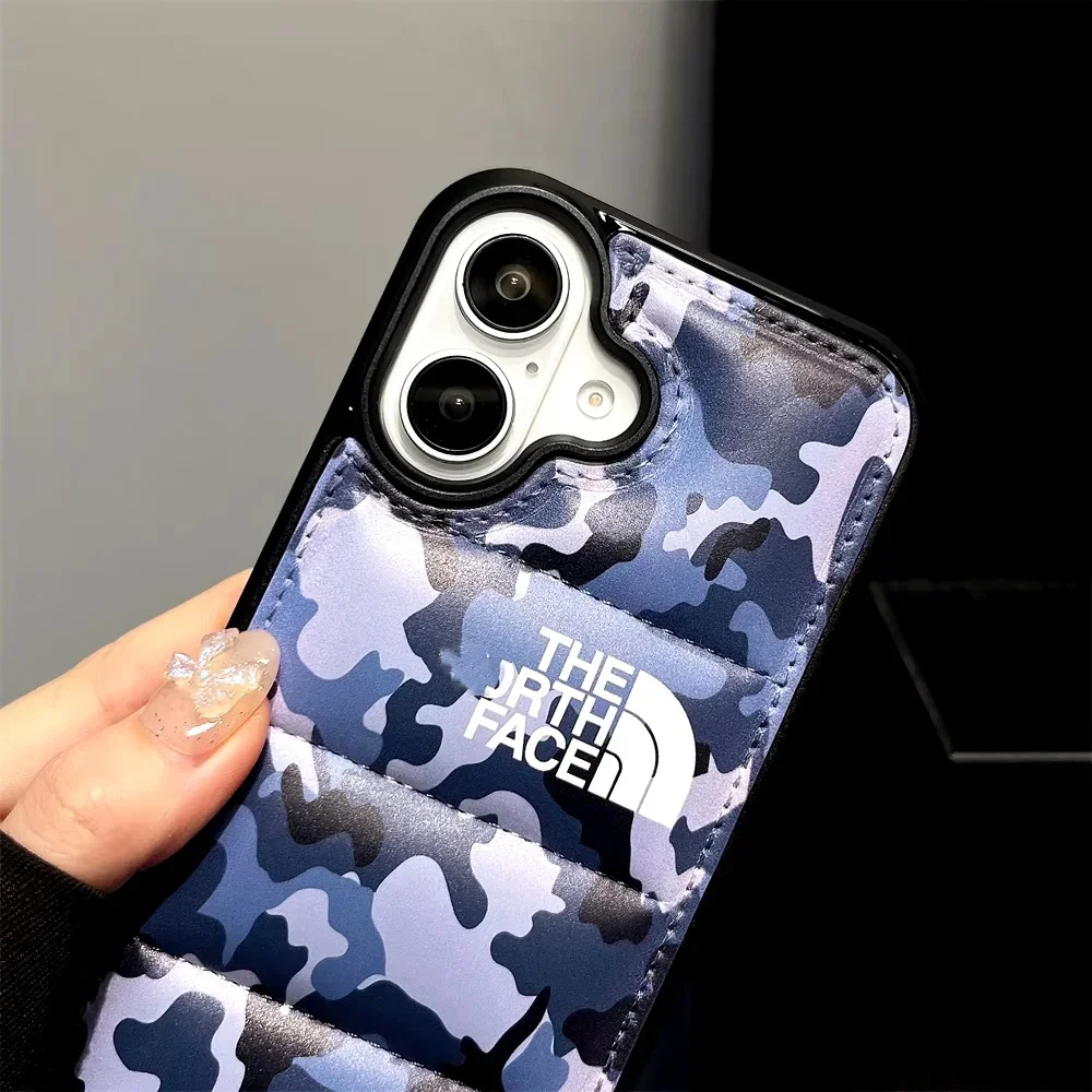 Модный пуховик-пуховик для iPhone 16 15 14 13 12 11 Pro X XR XS Max 7 8 Plus SE мягкий силиконовый