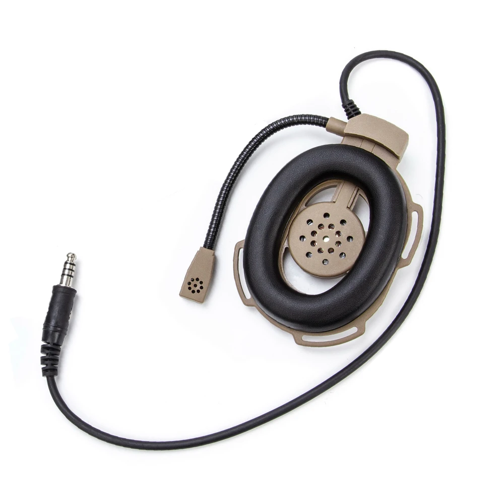 Brown HD01 for Tactical Bowman Elite II Radio Headset Earpiece Microphone For Two Way Radio walkie talkie