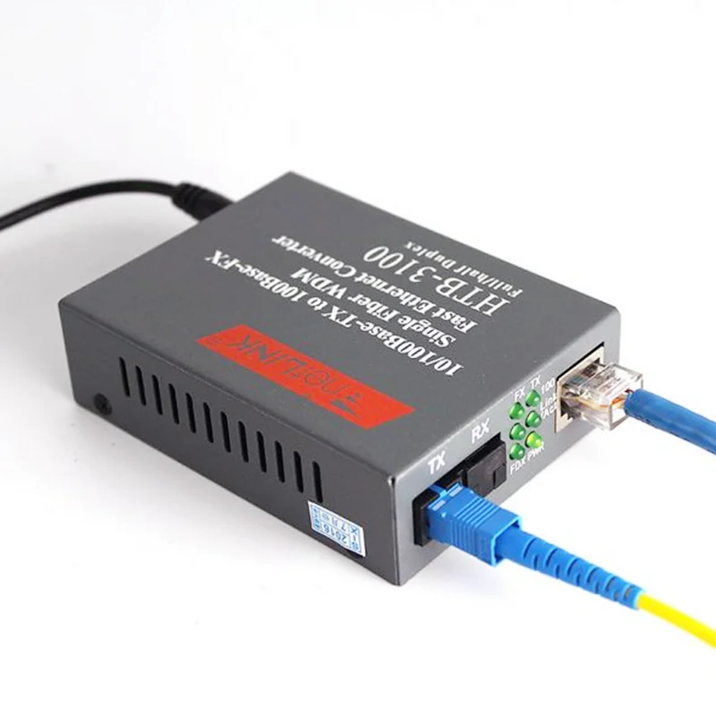 Оптоволоконный медиа-конвертер 100 м Φ A/B 20 км 10/100 Мбит/с порт SC RJ45 однорежимный