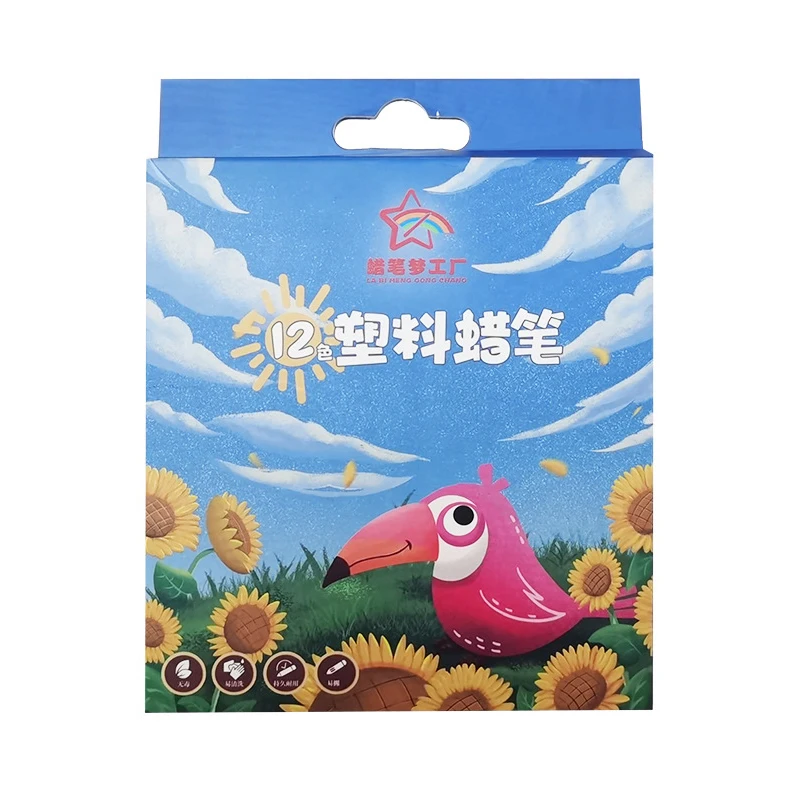 

12 Colors Triangular Crayons Safe Non-toxic Triangular Colouring Pencil for Students Kids Children Stationery School Supplies