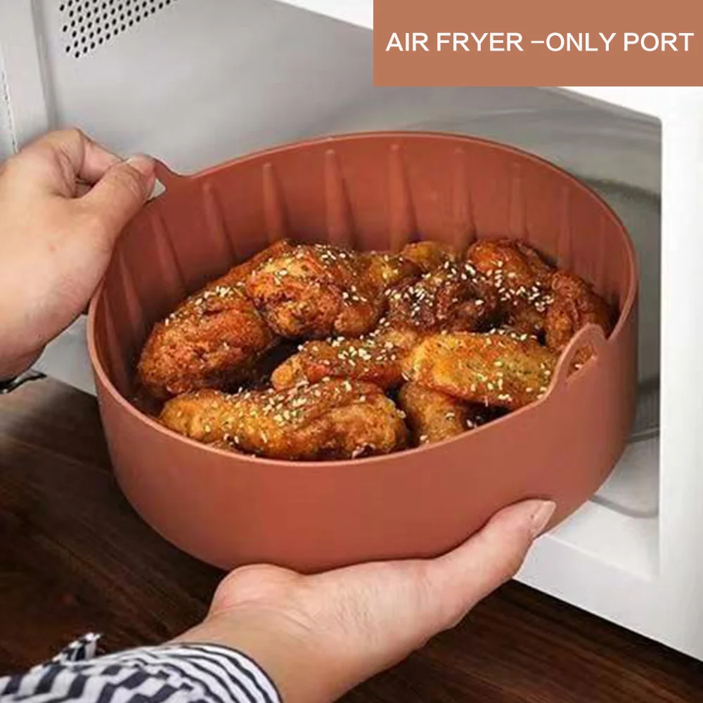 

Air Fryers Oven Baking Tray Fried Chicken Basket Mat AirFryer Silicone Pot Round Replacemen Grill Pan Accessories