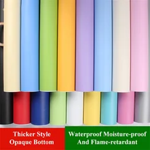 1/2/3/5/8m Solid Color Vinyl Self-adhesive Wallpaper Waterproof Contact Paper Walls Sticker Film Wall Papers In Rolls Home Decor