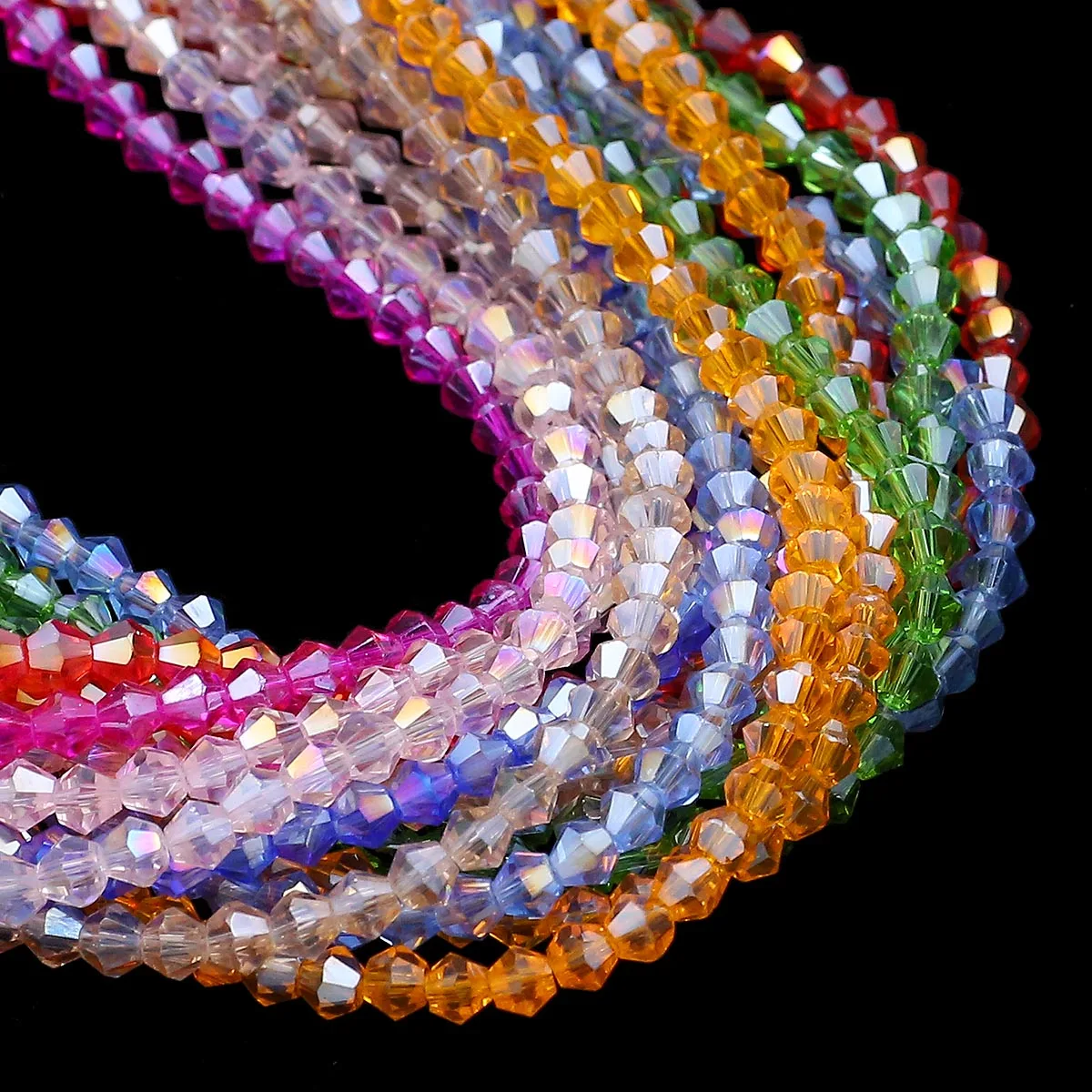 Стеклянные биконусные Австрийские граненые кристаллы незакрепленные бусины для