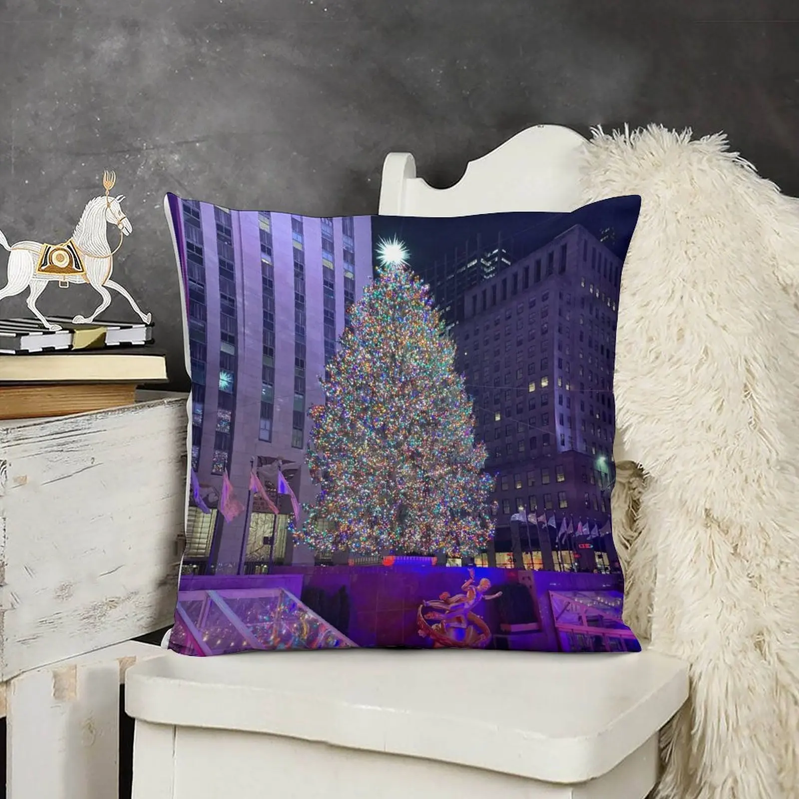 Rockefeller дерево ночью NYC декоративная подушка декор подушки Роскошная