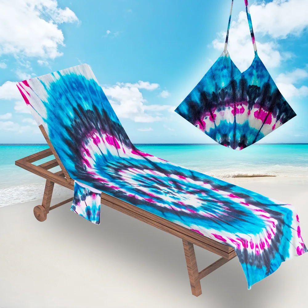 Beach Lounge Chair Cover Towel Tie-dyed Summer Bed Garden Sunbath Lazy Lounger Mat Sun |