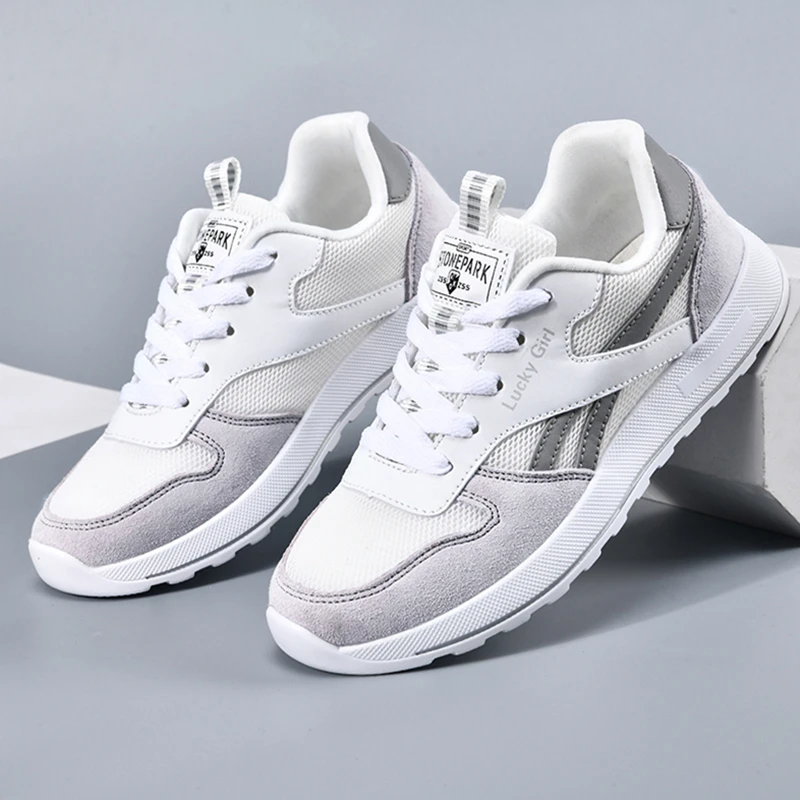 2022 Men Women Fashion Sneakers Smiley Mesh Platform Cushioning Running Shoes Color Matching Lace Up Round Toe Male Sport Shoes