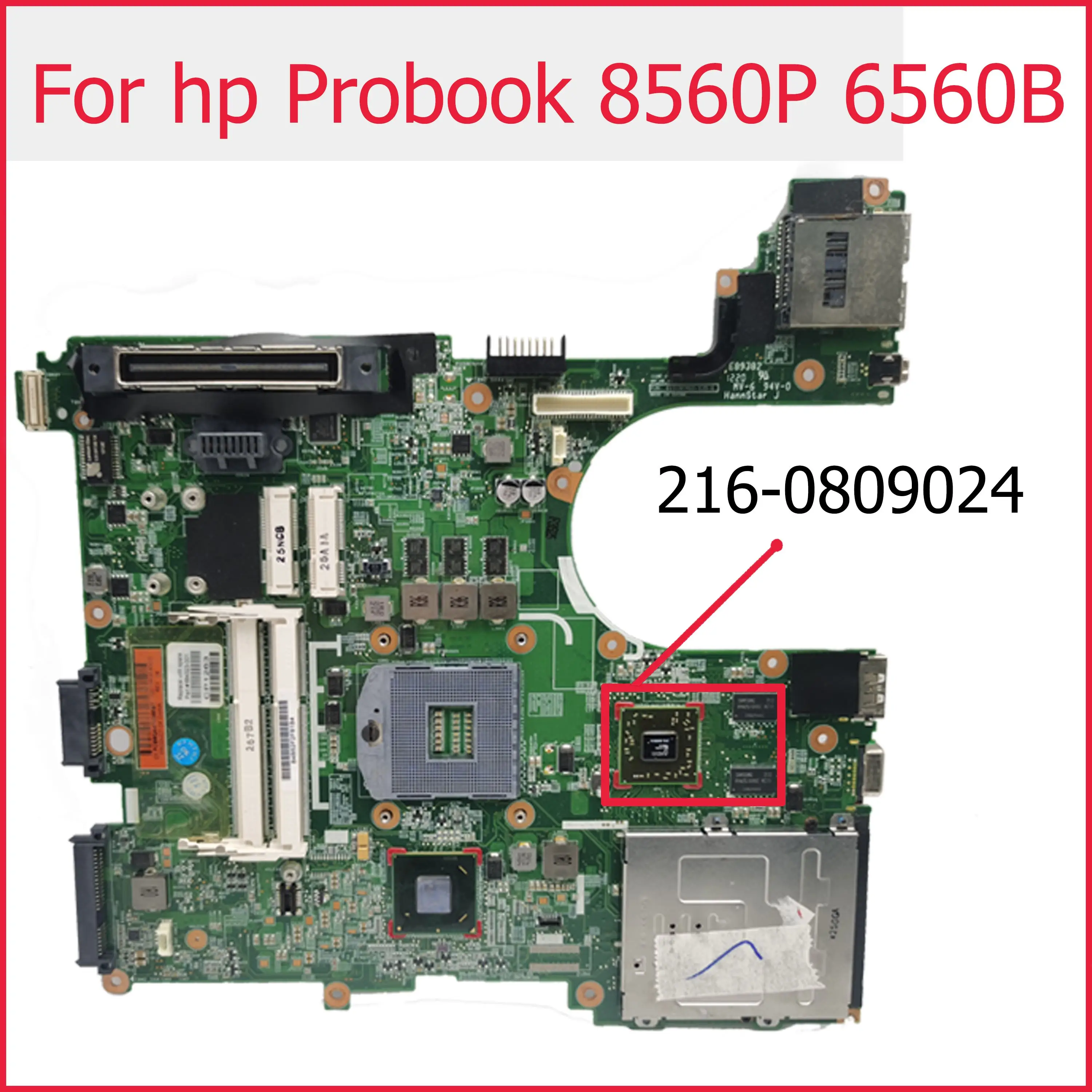 

646963-001 646963-501 Laptop motherboard For HP Probook 8560P 6560B QM67 PGA 988B Notebook Mainboard 0105FM00 216-0809024 DDR3