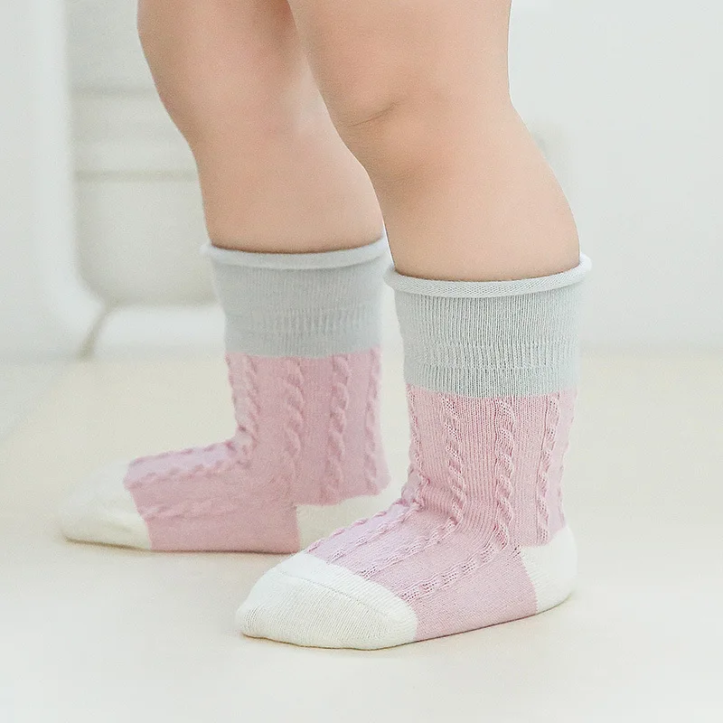 

4 Pair Non-slip Baby Mesh Socks Cotton Color Matching Breathable Baby Socks Kids For Preschool Baby Clothes Accessorie