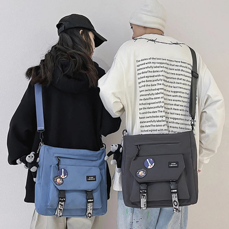 

Fashion Women Shoulder Bags Simple Nylon Large Capacity Handbags Leisure College Students Book Bag 2023 New Trend Messenger Bags