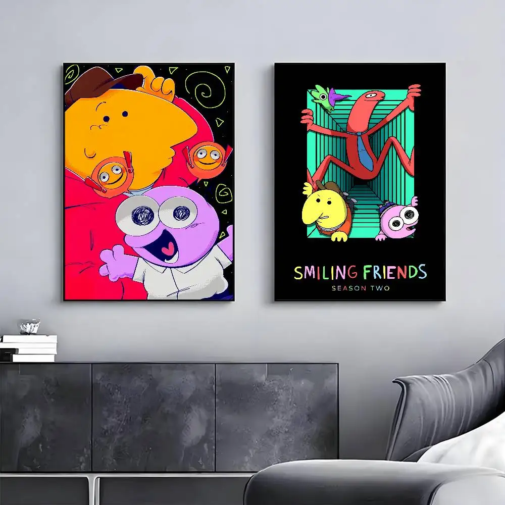 Фото Плакат с изображением S-Smiling Friends, HD-печать, наклейка на стену, водонепроницаемая, для дома, гостиной, спальни, бара, эстетичный декор №3