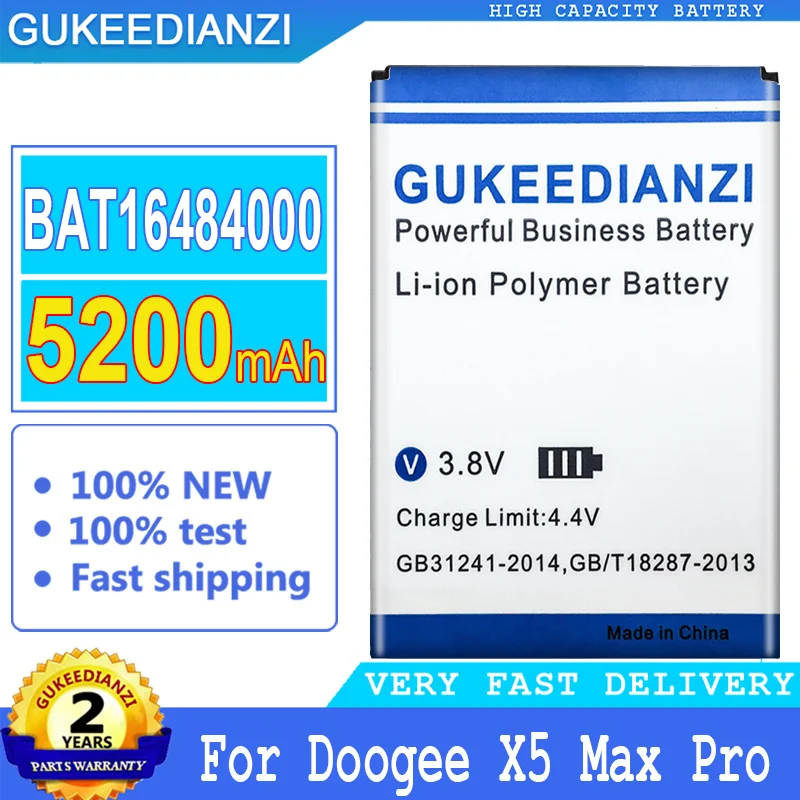 

Bateria 5200mAh High Capacity Battery BAT16484000 For Doogee X5 Max Pro X5Max Pro High Quality Battery