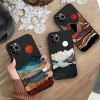 hand painted scenery phone case silicone soft for iphone 13 12 11 pro mini xs max 8 7 plus x 2020 xr cover