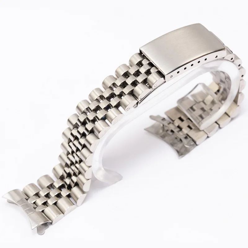Accessories Band 18mm 19mm 20mm 22mm Jubilee Curved End Metal Stainless Steel Strap Fits For Seiko 5 Rolex Watches