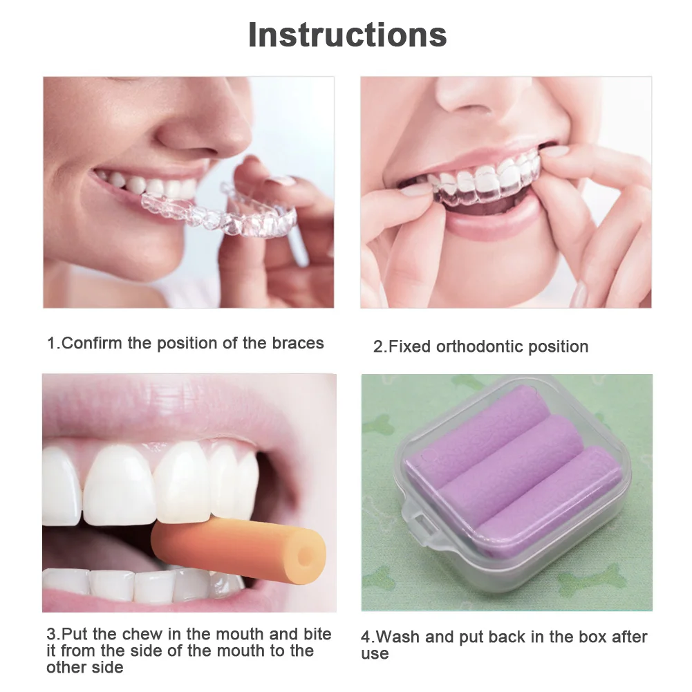 PIORPOY 3 шт./кор. зубные брекеты для укуса ортодонтическая палочка тренировок и TMJ