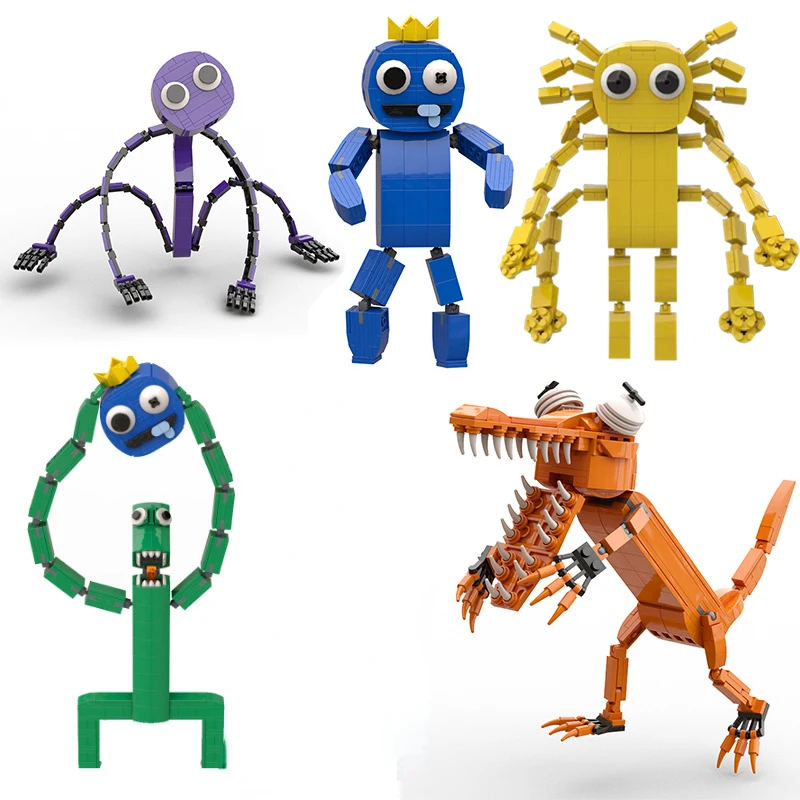 

Радуга друзей строительные блоки Радуга синий зеленый монстр Набор строительных блоков аниме кирпичная модель игрушка подарок для детей