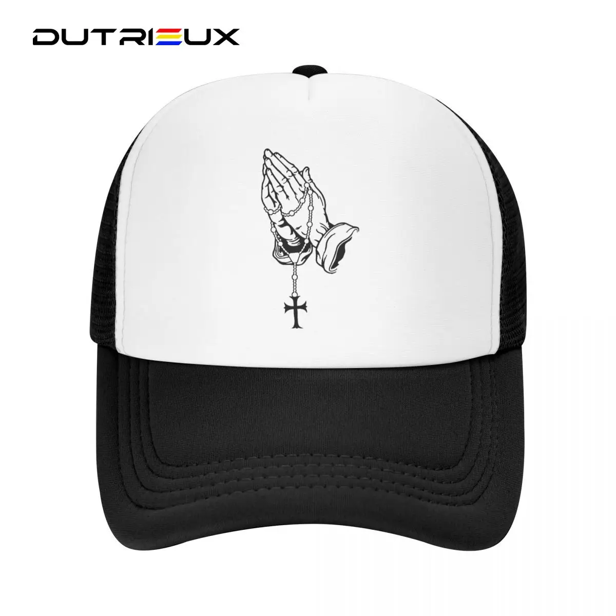 

Fashion Unisex Praying Hands Trucker Hat Adult Jesus Mary Christian God Faith Adjustable Baseball Cap Hip Hop Snapback Hats