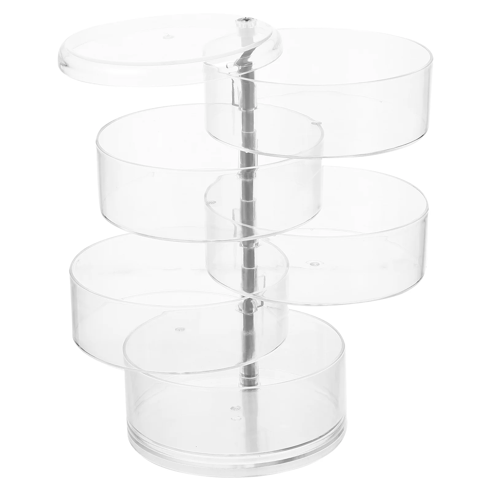 

Jewelry Organizer Box Rotating Storage Case Small Multi Layer Ring Display Clear Desk Sundries Rotatable Earring Desktop Stand