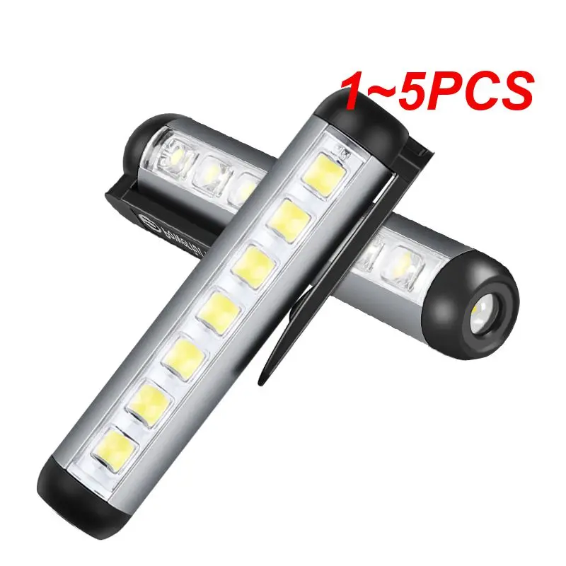 

1~5PCS Portable Mini LED Flashlight XPE + COB Led Head Lamp Built-in 500mah Battery Type-c Rechargeable With Pen Clip Work Light