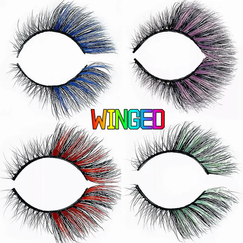 

Цветные норковые ресницы с крылатыми натуральными реалистичными нечистоплотными концами удлиненные густые накладные ресницы мягкие иску...