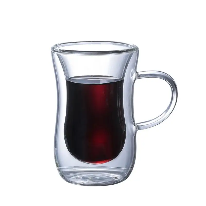 Glass Coffee Mug Double-layer Wall High Borosilicate With Ha