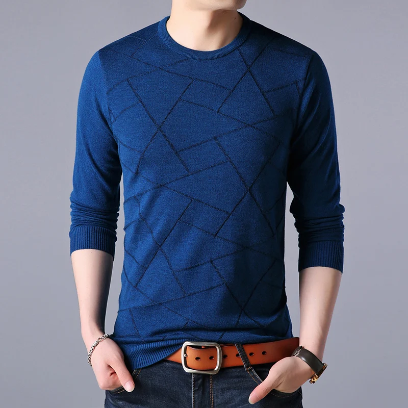 

2023 Spring autumn sweater Men long-sleeved round neck striped Knitted sweaters zde2738