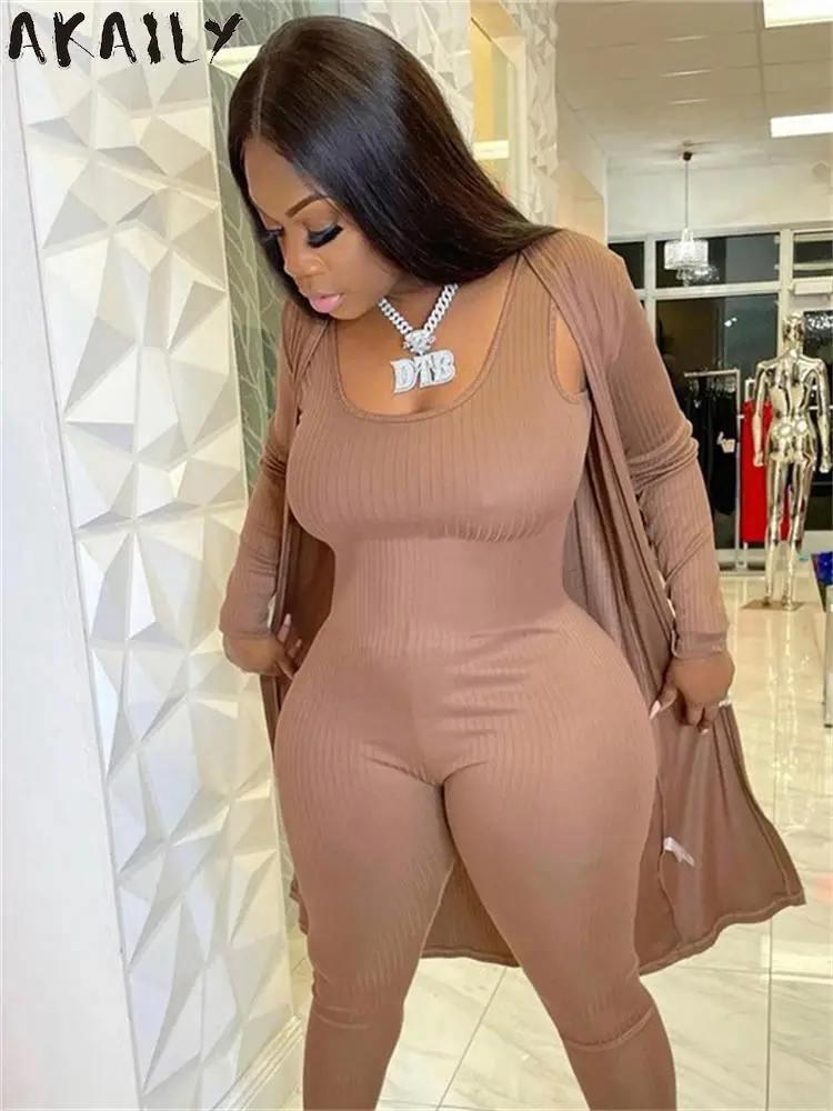 

Akaily коричневый комплект из 2 предметов женский Кардиган с длинным рукавом и брюки