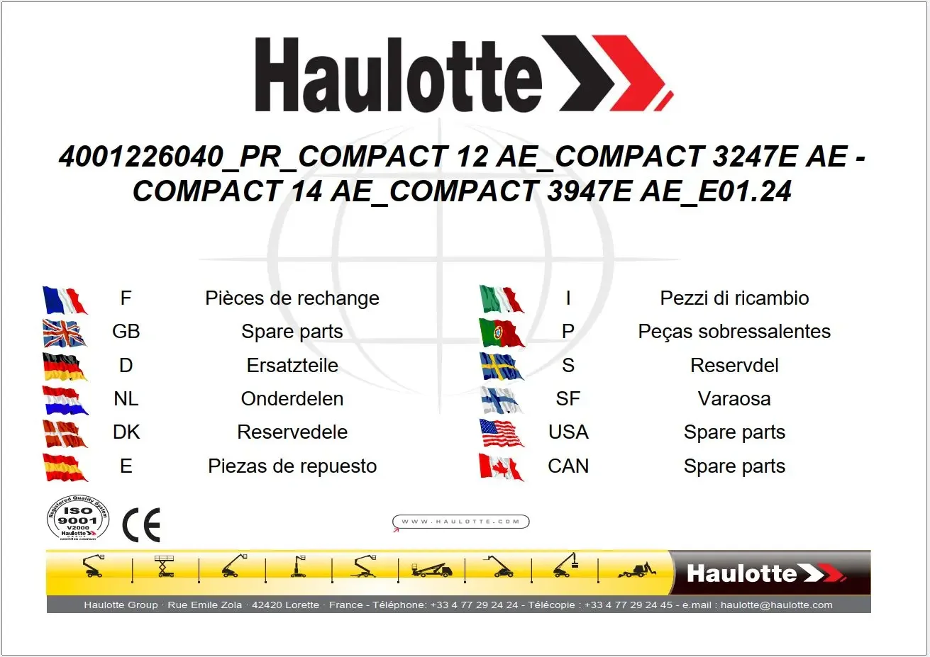 Haulotte 7 03 ГБ PDF руководства по ремонту и техническому обслуживанию нового