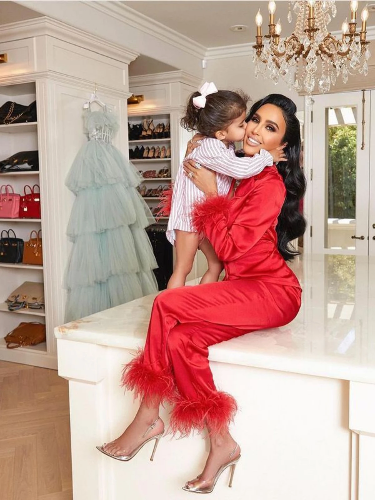 Women's Pajama Set Feather Trousers Two Piece Set Silk Solid Color Lapel Long Sleeve Top Sleep Top High Fashion Spring Summer