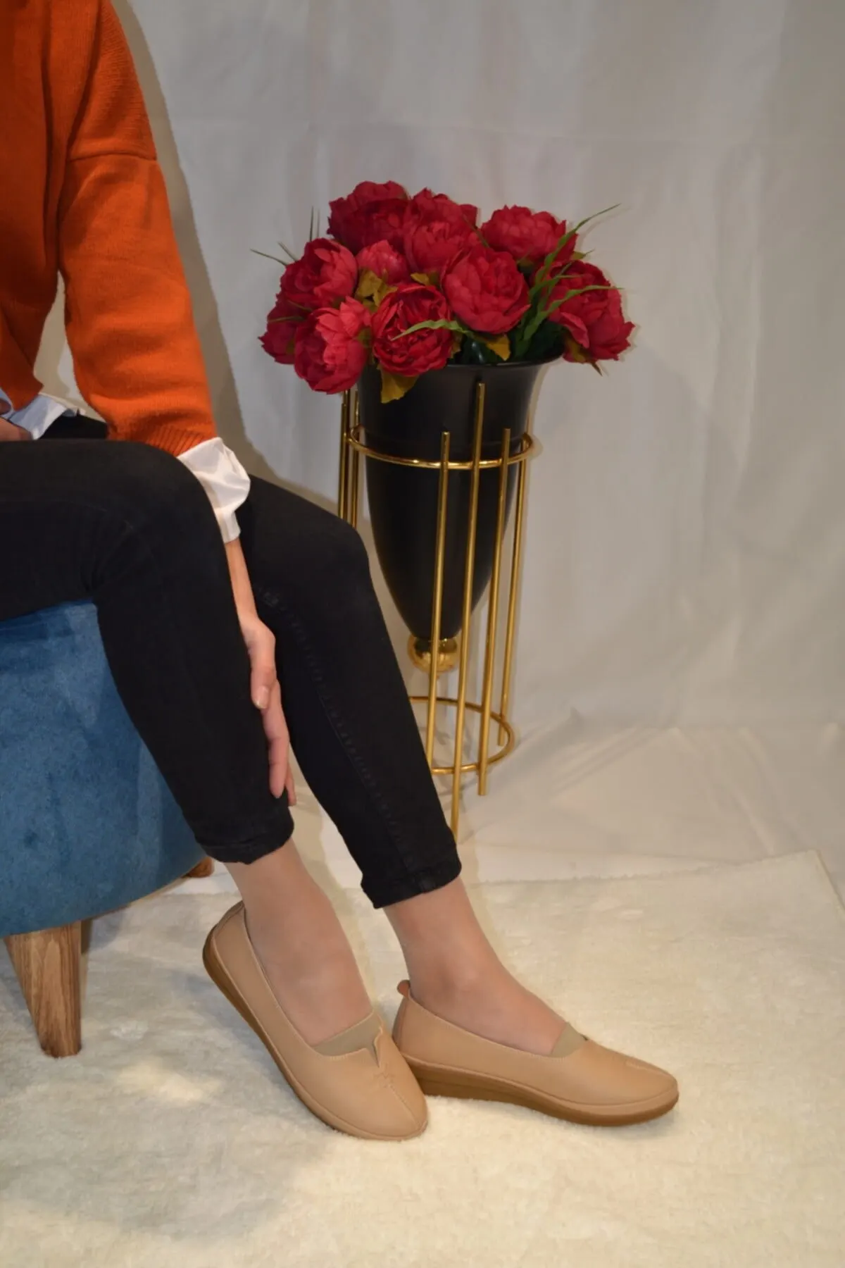 

Туфли женские ортопедические, плоская подошва, эластичные, Повседневная элегантная летняя обувь, бежевые