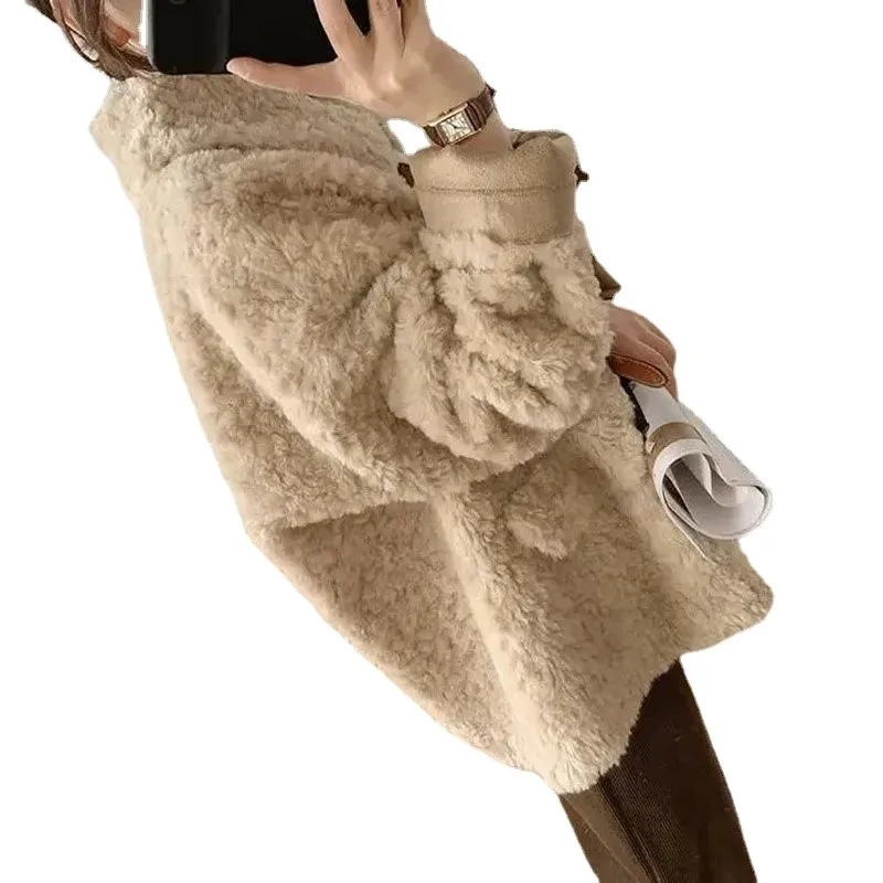Fleece Jacket Winter Women Faux Shearling Outerwear Coats Female Suede Fur Jackets Coat Men Warm Thickened Lamb Puffer Jacket