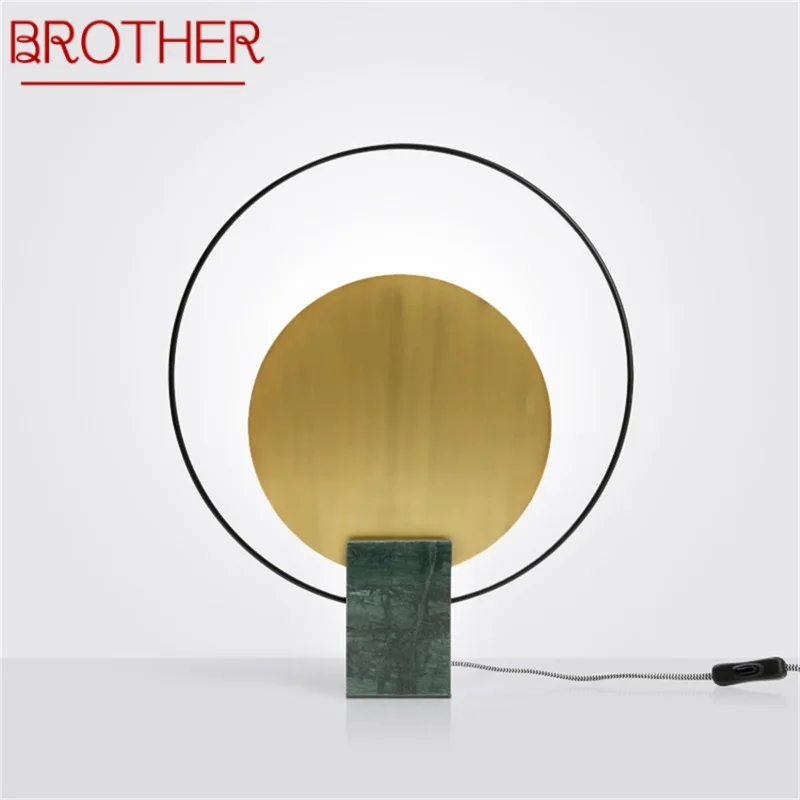 

BROTHER Postmodern Table Lamp Creative Design Marble Desk Light LED For Home Decorative Living Room Bedroom