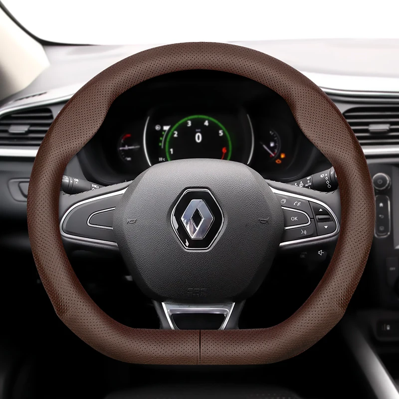 Чехол на руль Renault круглый D-образный ультратонкий Megane Scenic Clio Trafic Kangoo Captur Laguna Twingo