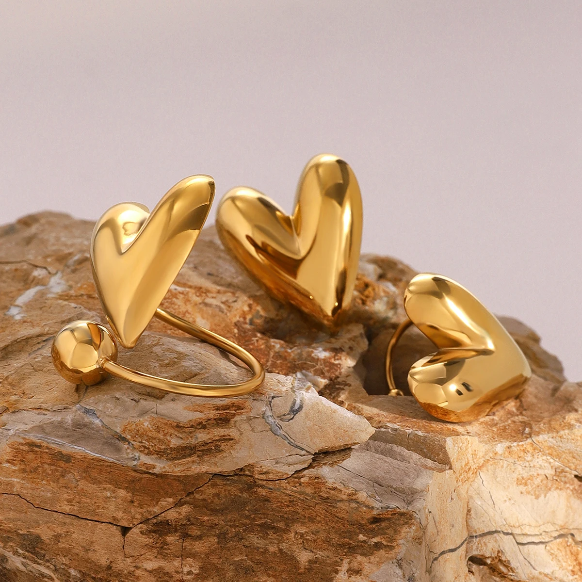 Uworld Сердцеобразное Кольцо С Зажимом Из Нержавеющей Стали Романтические