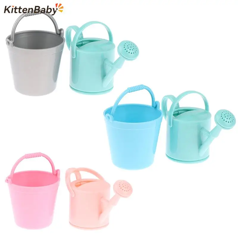 

2Pcs Dollhouse Mini Furniture Toys Flower Sprinkling Bucket Planting Flowers Watering Kettle Gardening Tool Dollhouse Decoration