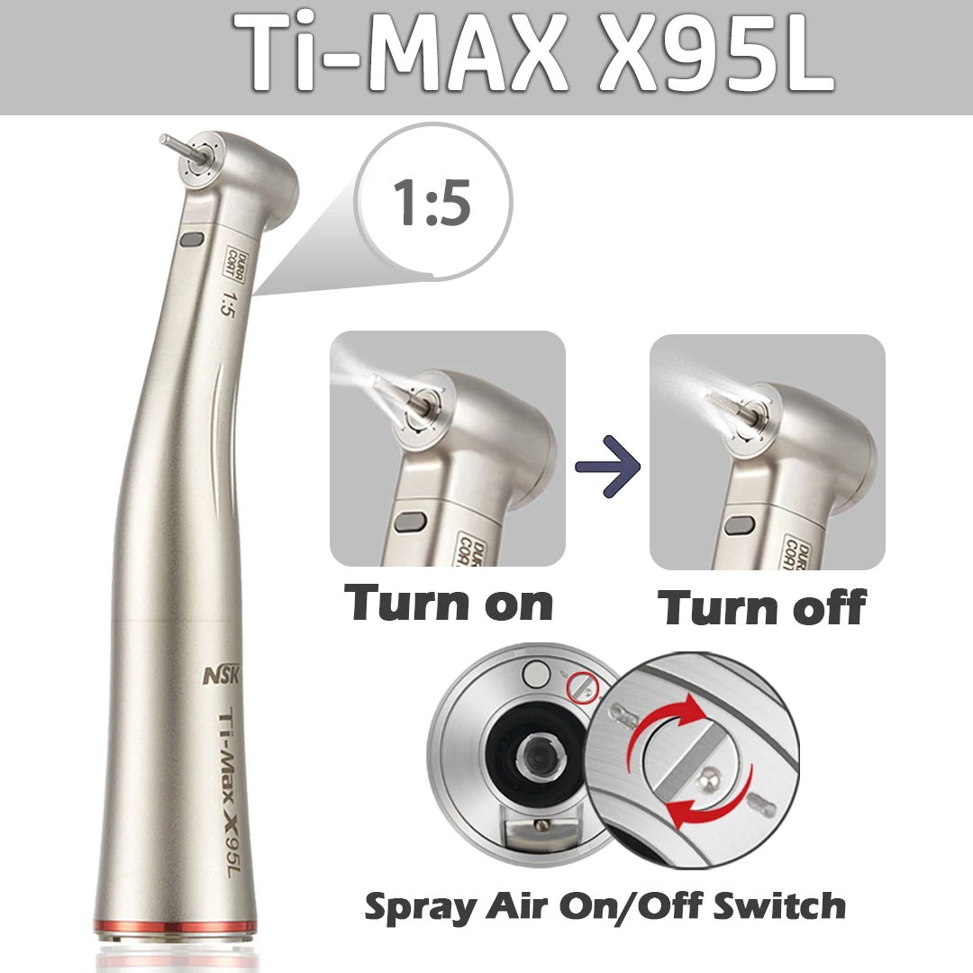 NSK Кнопочный наконечник 1:5 Стоматологический угловой с увеличенной скоростью