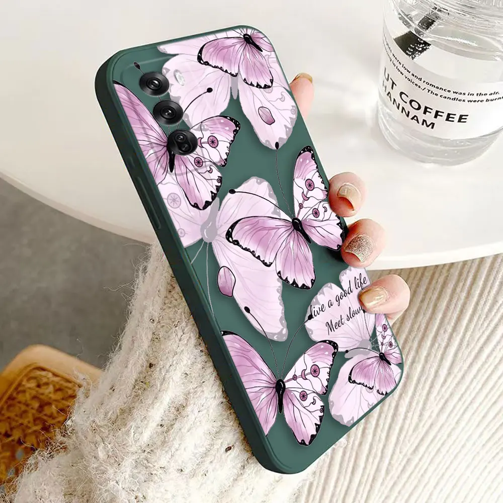 Красивый фиолетовый розовый чехол для телефона с бабочками OPPO REALME 5 6 6S 7 7I 8 8I 9I 10 11