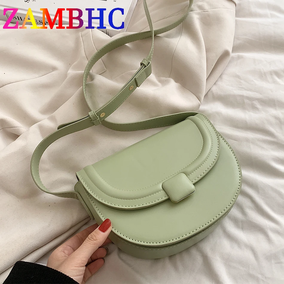 

New Small Saddle Bags for Women PU Leather Crossbody Bag Lady New 2023 Trend Spring Fashion Solid Color Handbags and Purses Tote