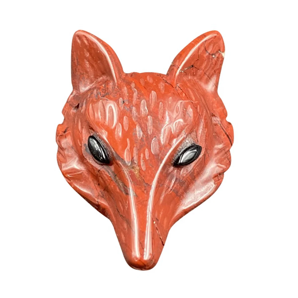 

1.5Inch Red Jasper Fox Head Pendant Necklace Healing Chakra Crystal Animal Statue Figurine Gifts