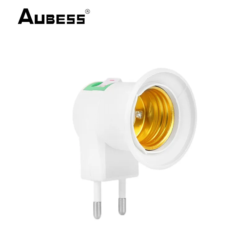 

Лидер продаж, E27 адаптер для штепсельной вилки европейского стандарта, розетка светодиодный светильник ильника с переключателем розетки уп...