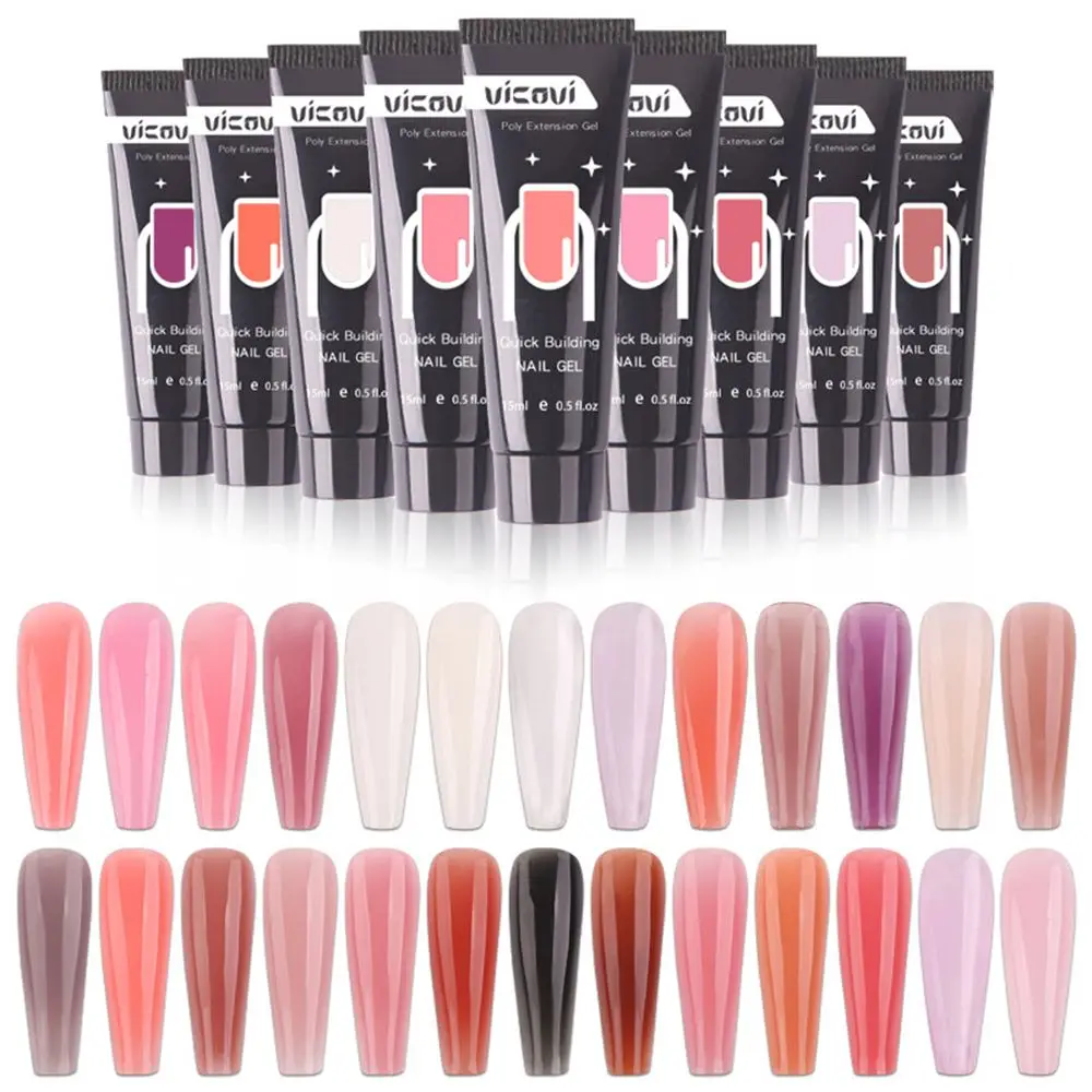 15ml Poly Nail Gel UV Extension Builder Quick Building Tips Art Manicure Tool |