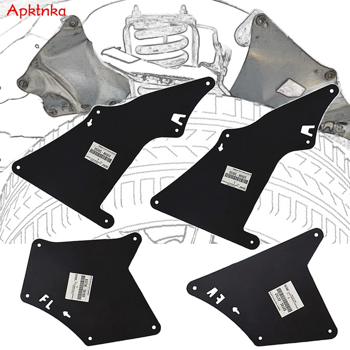 

Apktnka 4X брызговики, внутренние уплотнения крыла для Toyota FJ Land Cruiser Prado 2003 2004 2005 2006 2007 2008 2011-2020