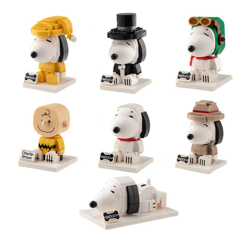 

Disney Snoopy Creative Cartoon Building Blocks Kawaii Small Particle Cartoon Doll Decoration Toy Gift For Children Puzzle Game