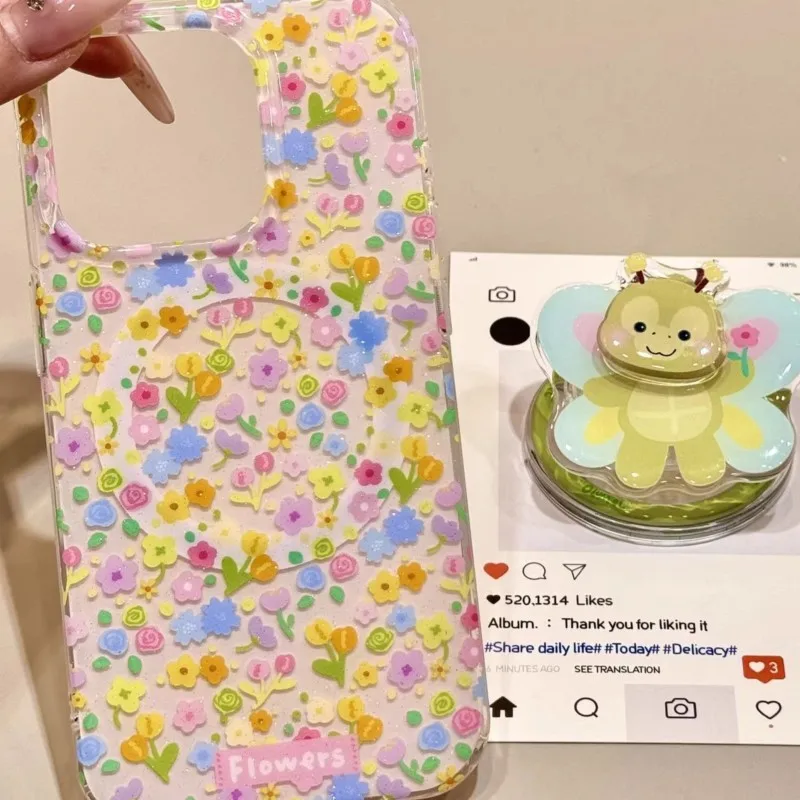 Фото Магнитный держатель для телефона Duffy Family Olu Mel 3D Butterfly, милый кавайный держатель MagSafe для всех смартфонов №4