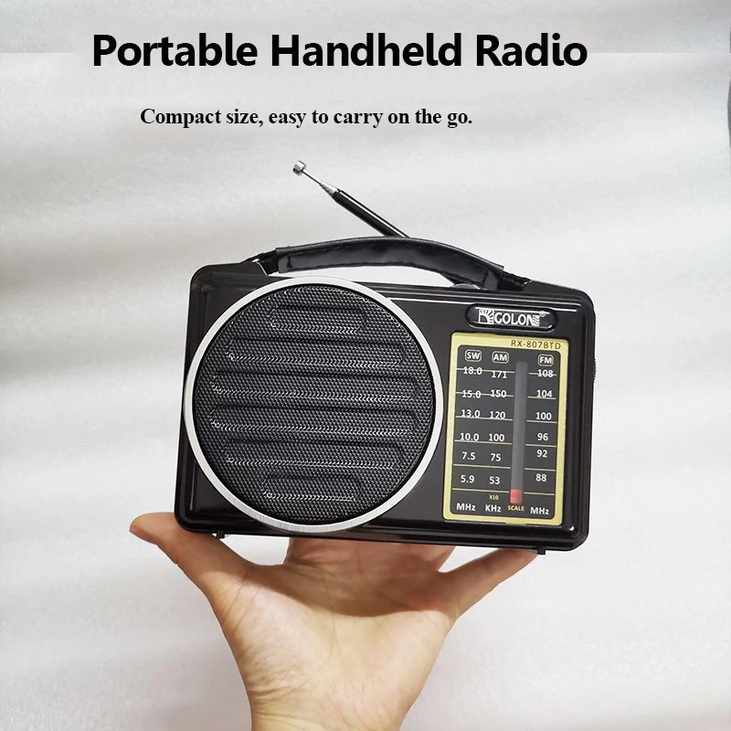 Портативный FM AM SW радиоприемник Полнодиапазонный яркий окружающий Bluetooth динамик