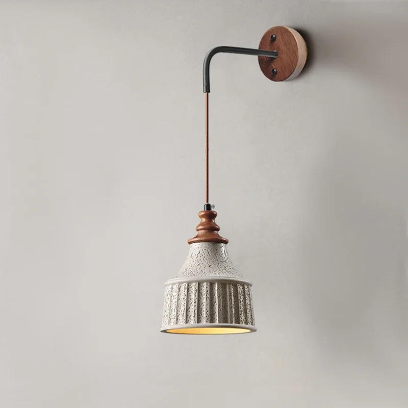 Японский оригинальный цементный настенный светильник для проживания в