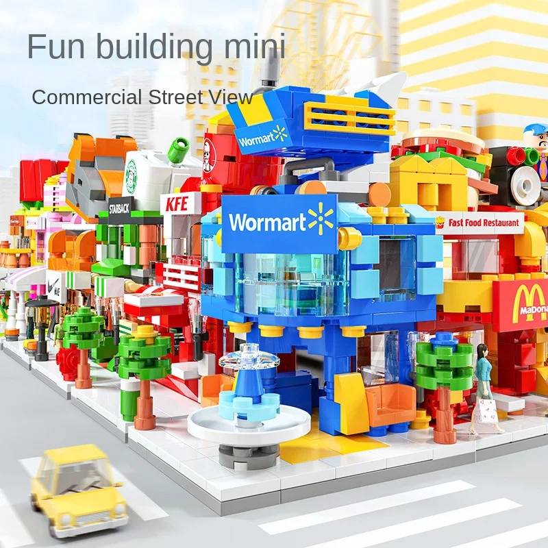 

Детский магазин строительные блоки архитектура уличная модель «сделай сам» мини-кирпичи декорация для сцены Рождественский подарок игрушки для детей