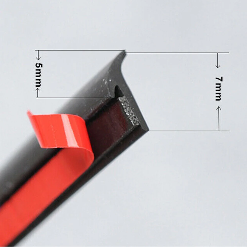 

New Arrival High Quality 2M T-Type Rubber Sealing Strip Black For Car Edge Trim Bumper Lip Side Skirt