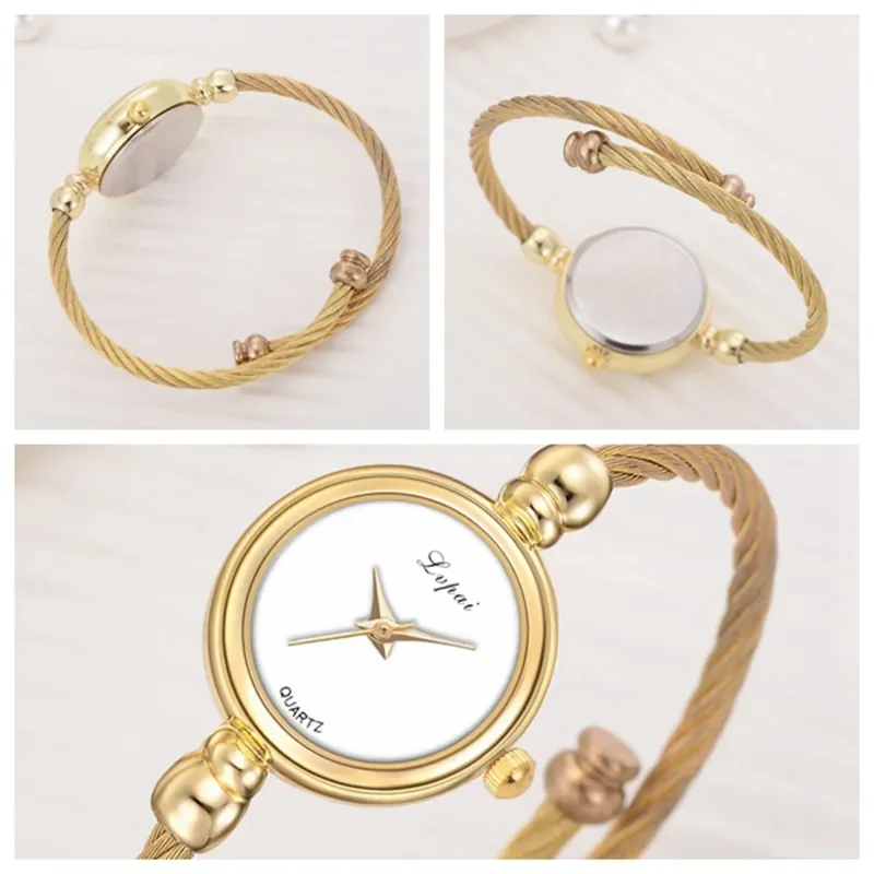 Women Small Gold Bangle Bracelet Luxury Watches Stainless Steel Ladies Quartz Wristwatch Brand Casual Women Dress Colck