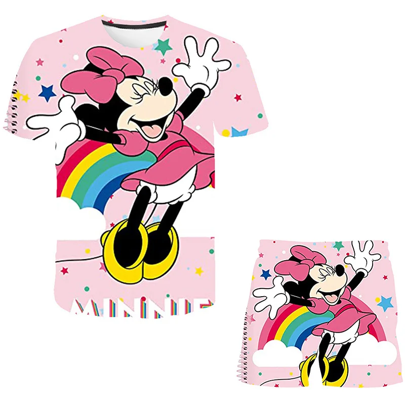 

Mickey Mouse Clothes For Girls Summer Girls Clothes 2Pcs Outfits Kids Clothing Boys Tracksuit Suit For Girls Children Clothing