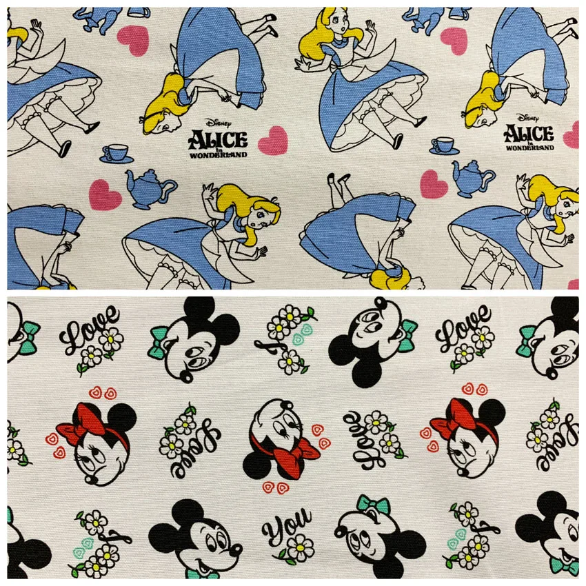 Ширина 140 см Disney Alice Микки И МИНН тонкая холщовая ткань для шитья ручной работы